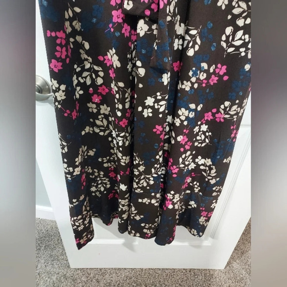 NWOT Lane Bryant Brown Floral Perfect Flutter-Sleeve Puff Print Midi Dress 22/24 - Picture 6 of 12